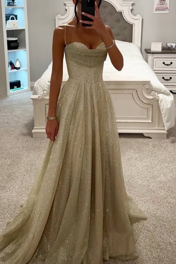 Women’s Glitter Maxi Ball Gown Dress | Formal Evening Design