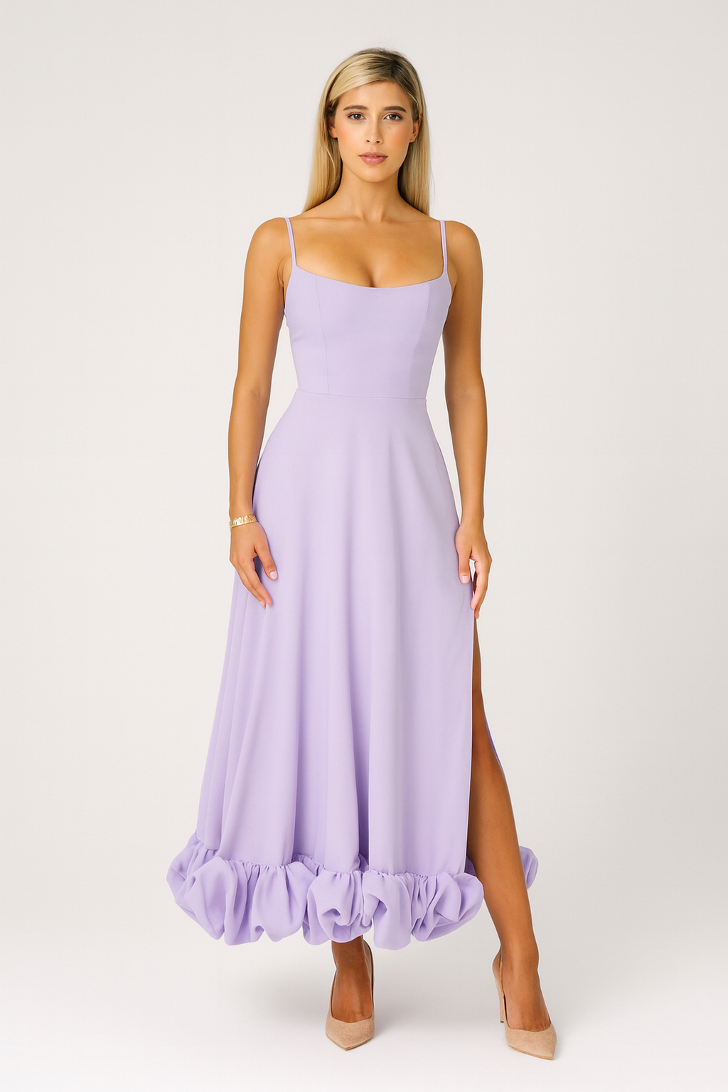 Petal Twist Midi Dress for Women – Flowy Everyday Elegance