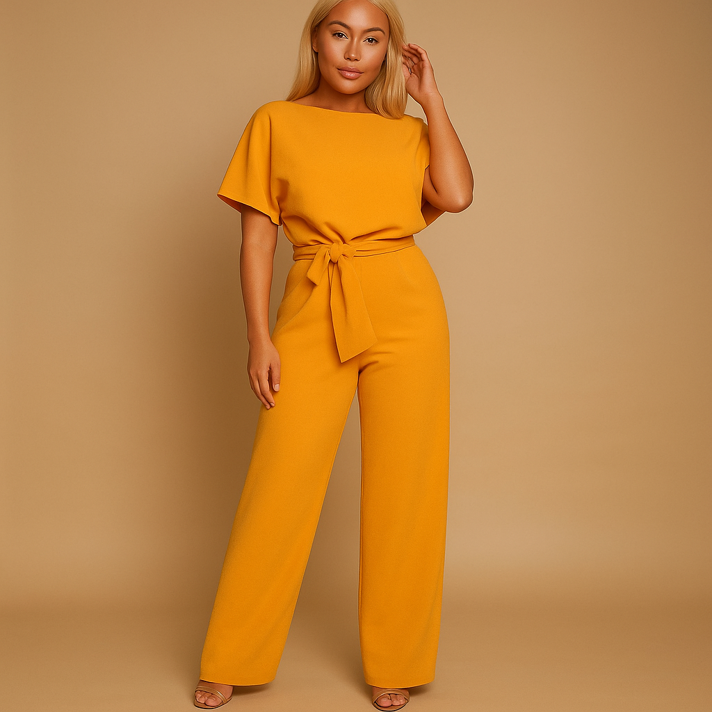 Women Jumpsuit | Fitted High-Waist Lace-Up Design