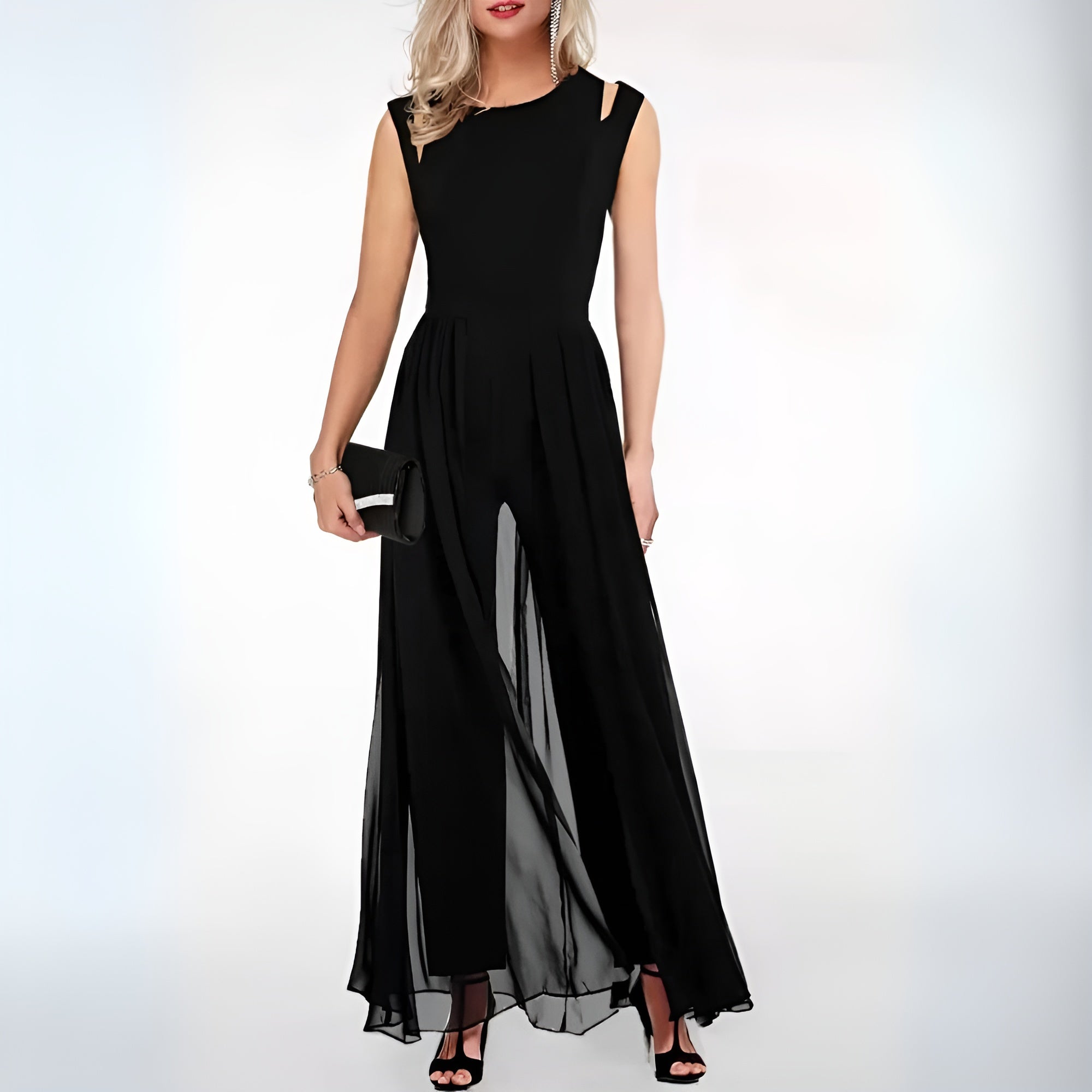 Women Jumpsuit | Sleeveless Wide Leg Full Length One Piece Design