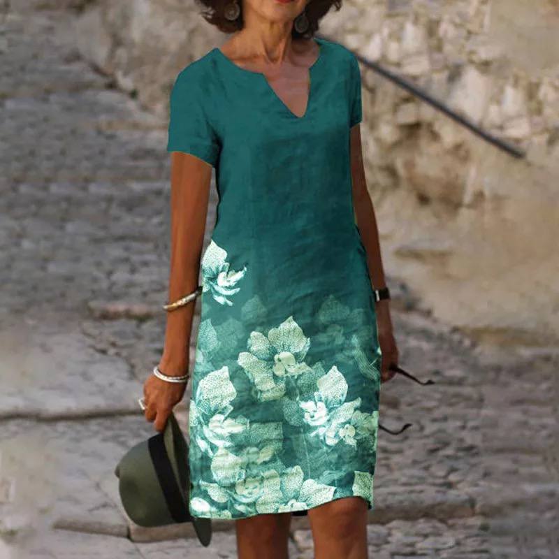 Women Mini Dress | Short Sleeve Relaxed Fit Construction Detail