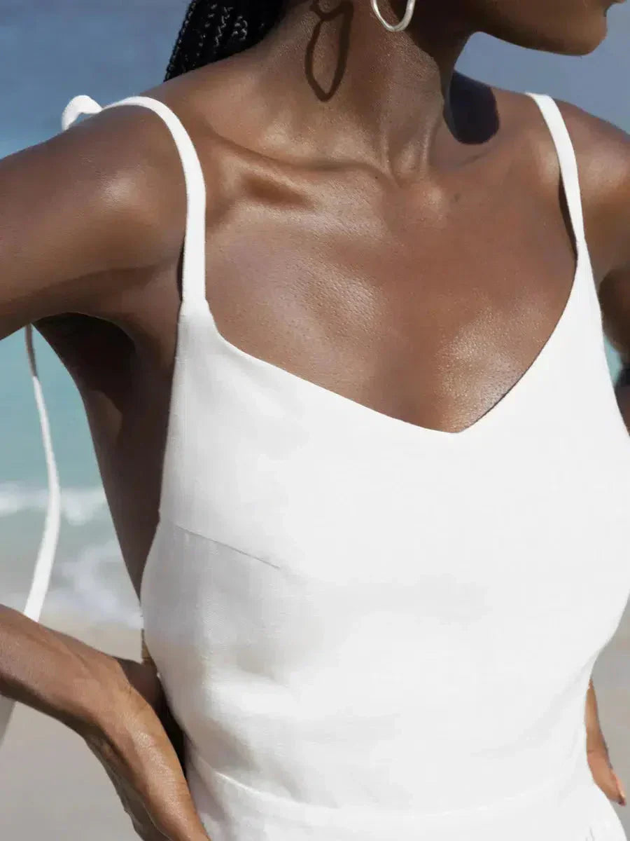 Bow-Tie Midi Dress for Women – Elegant Timeless Look