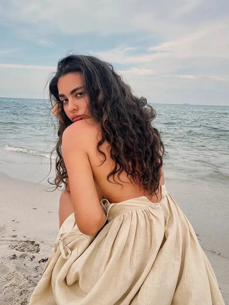 Bow-Tie Midi Dress for Women – Elegant Timeless Look