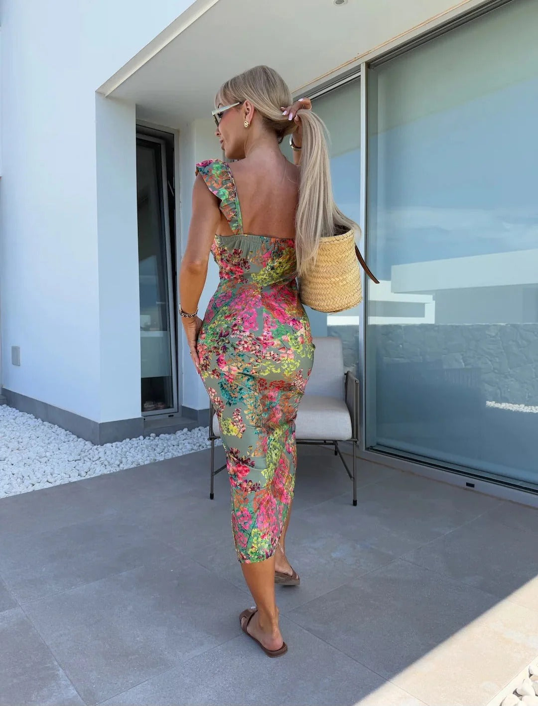 Sweetheart Slit Midi Dress for Women – Casual Summer Outfit