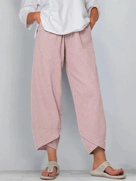 Women Trousers | Slightly Cropped Leg Relaxed Fit Silhouette Design