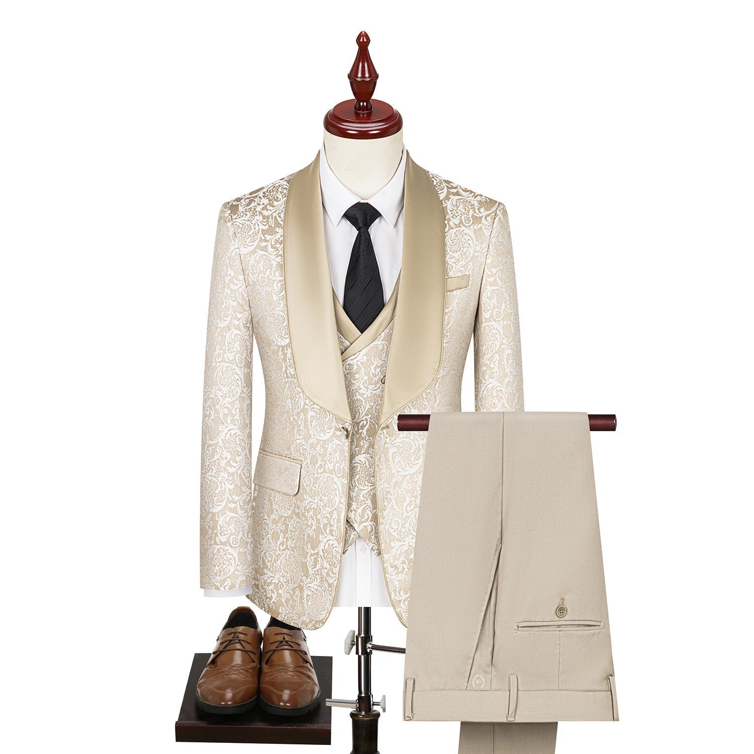 Men Suit Set | Three-Piece Jacket Waistcoat Trousers Formal Fit Design