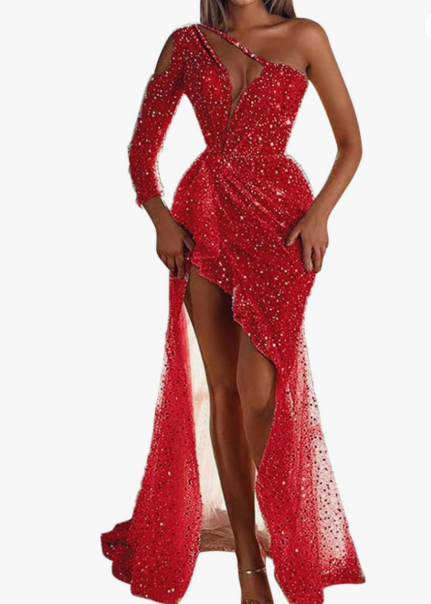 Women Maxi Dress | One-Shoulder Slim Fit Design