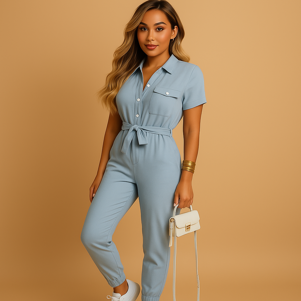 Women Jumpsuit | Fitted One-piece Design with Front Button Closure