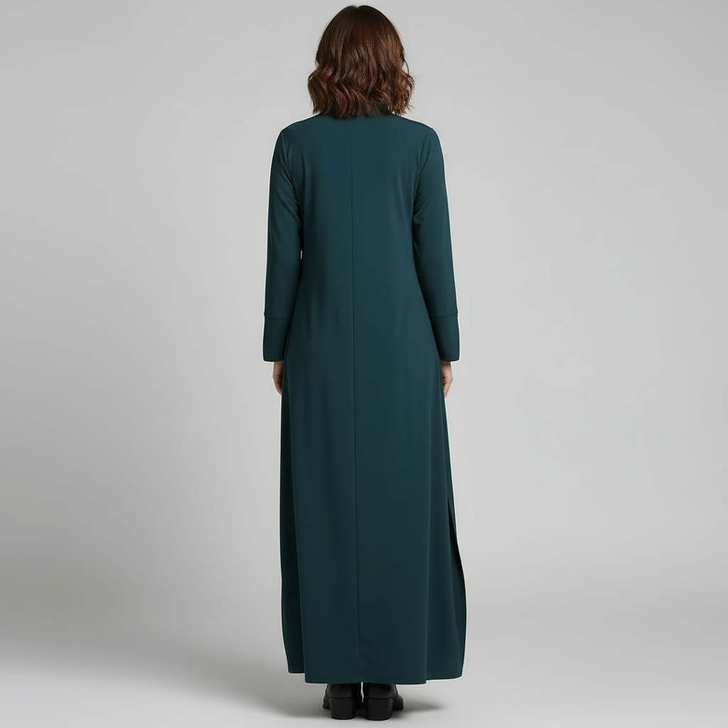 Women Dress | Long length fit with collar v-neck sleeves relaxed fit