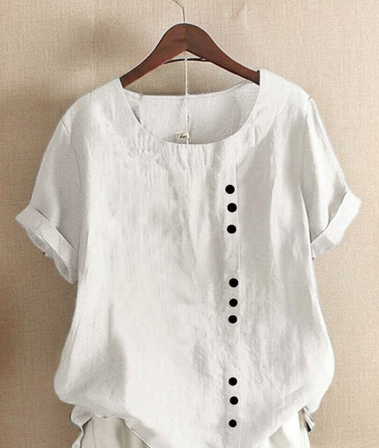 Short Sleeve Solid Blouse | Classic Round Neck Fit