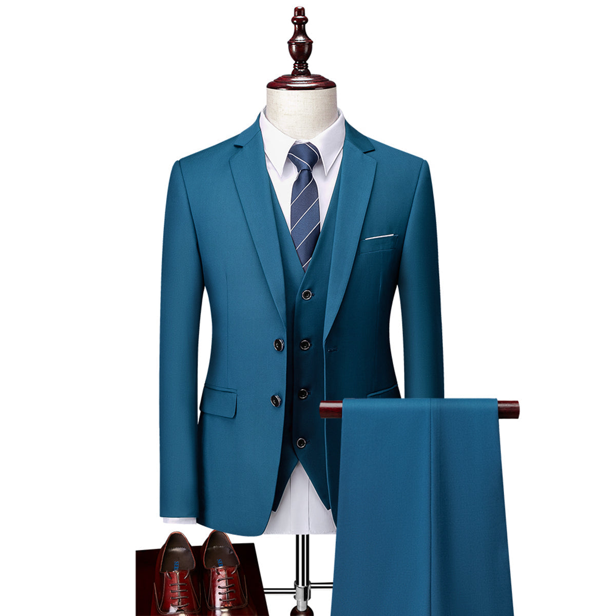 Men's Three Piece Wedding Suit Set | Tailored Close Body Hugging Fit