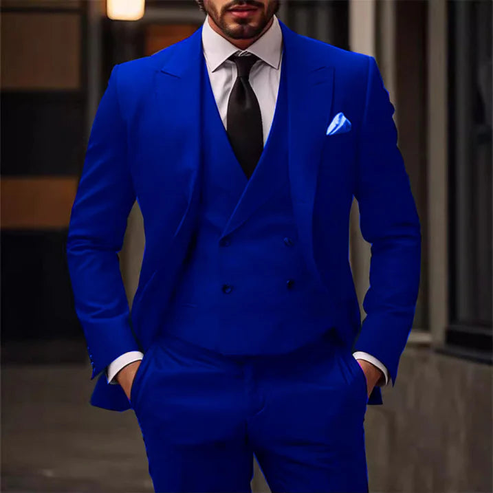 Men Three-Piece Suit | Single-Breasted Jacket Design