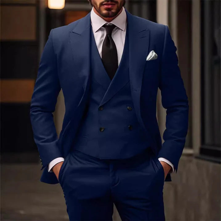 Men Three-Piece Suit | Single-Breasted Jacket Design