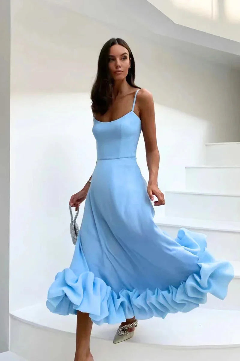 Petal Twist Midi Dress for Women – Flowy Everyday Elegance