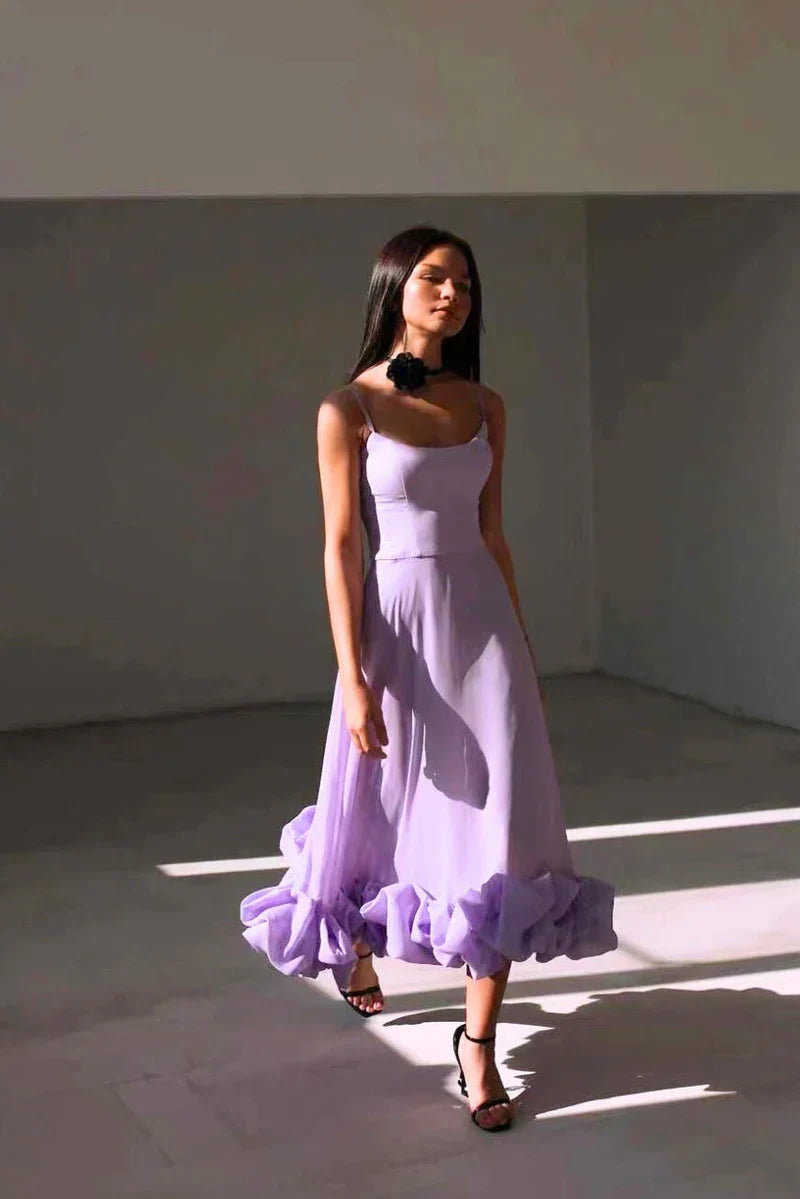 Petal Twist Midi Dress for Women – Flowy Everyday Elegance
