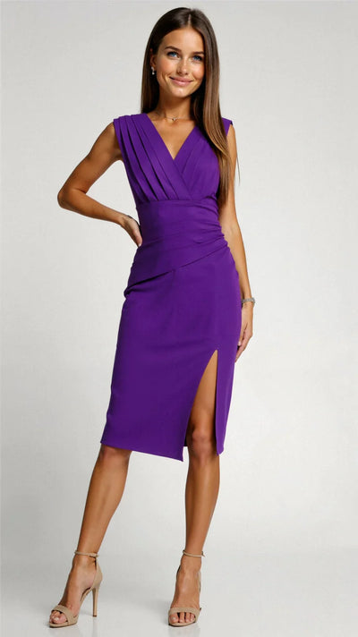 Wrap Midi Dress for Women – Sophisticated Elegant Fit