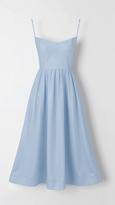 Pleated Midi Dress for Women – Flowing Elegant Formal Style