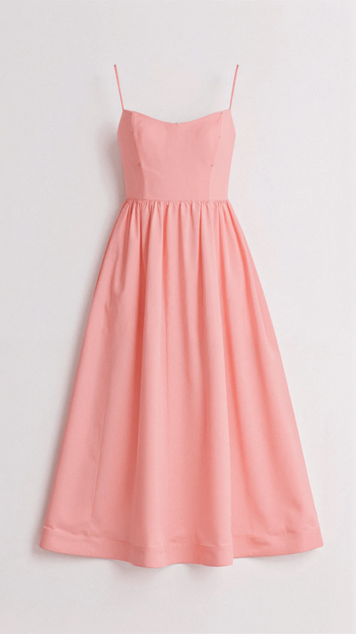 Pleated Midi Dress for Women – Flowing Elegant Formal Style