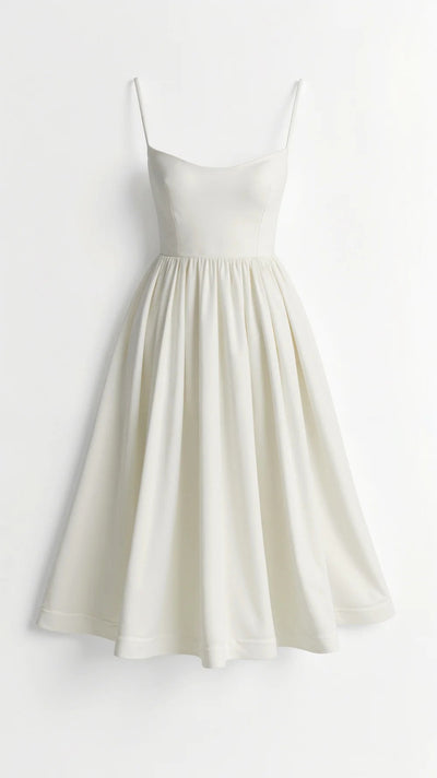 Pleated Midi Dress for Women – Flowing Elegant Formal Style