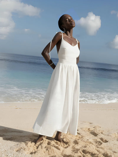 Bow-Tie Midi Dress for Women – Elegant Timeless Look