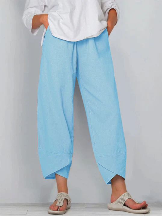 Women Trousers | Slightly Cropped Leg Relaxed Fit Silhouette Design