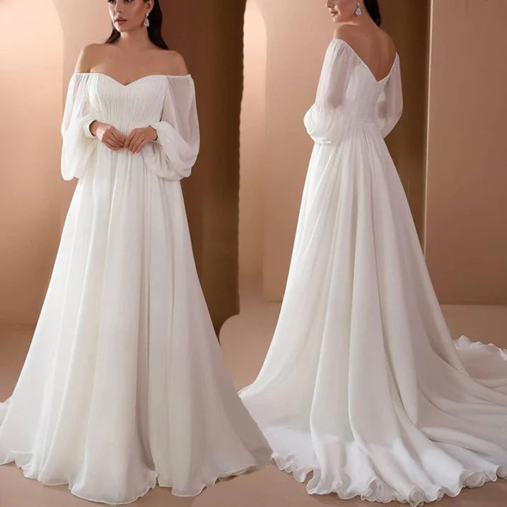 Women's Wedding Dress | Elegant Maxi Fit with Slit Detail