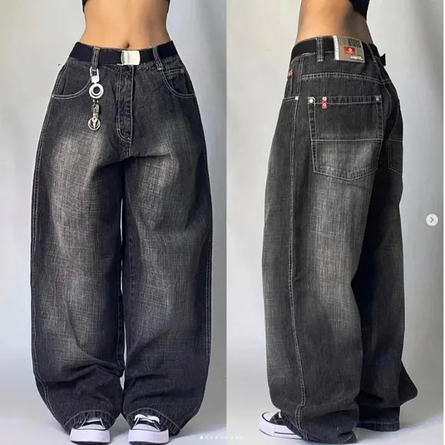 Women Cargo Jeans | Wide leg oversized fit with cargo pockets design