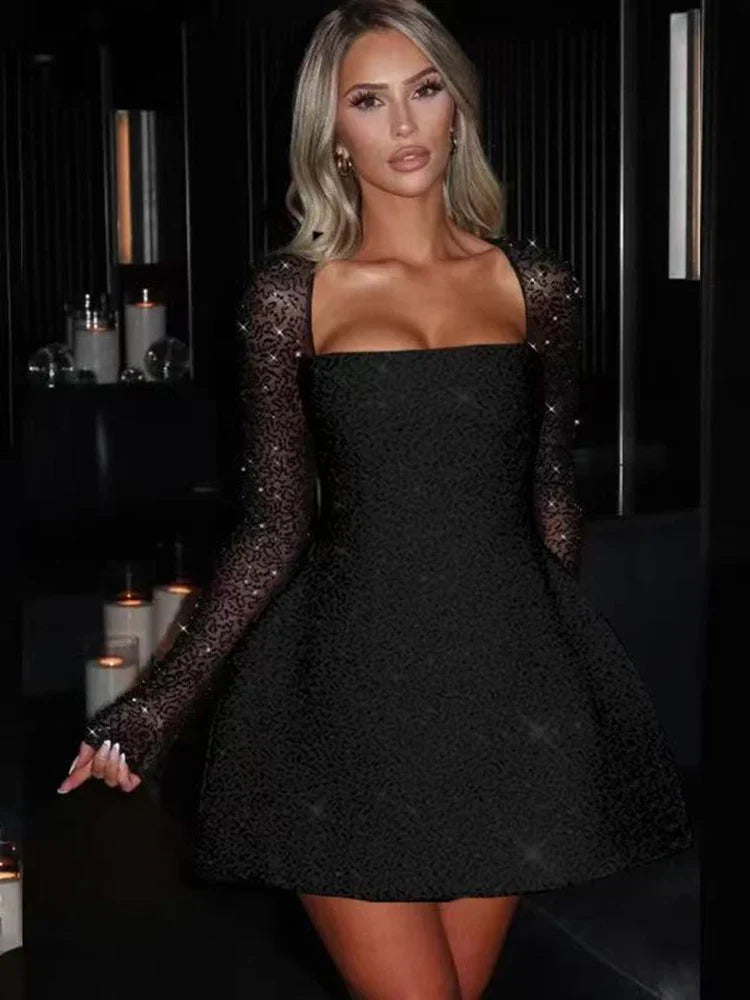 Women's Ball Gown | Long Sleeve Fitted Mini Design