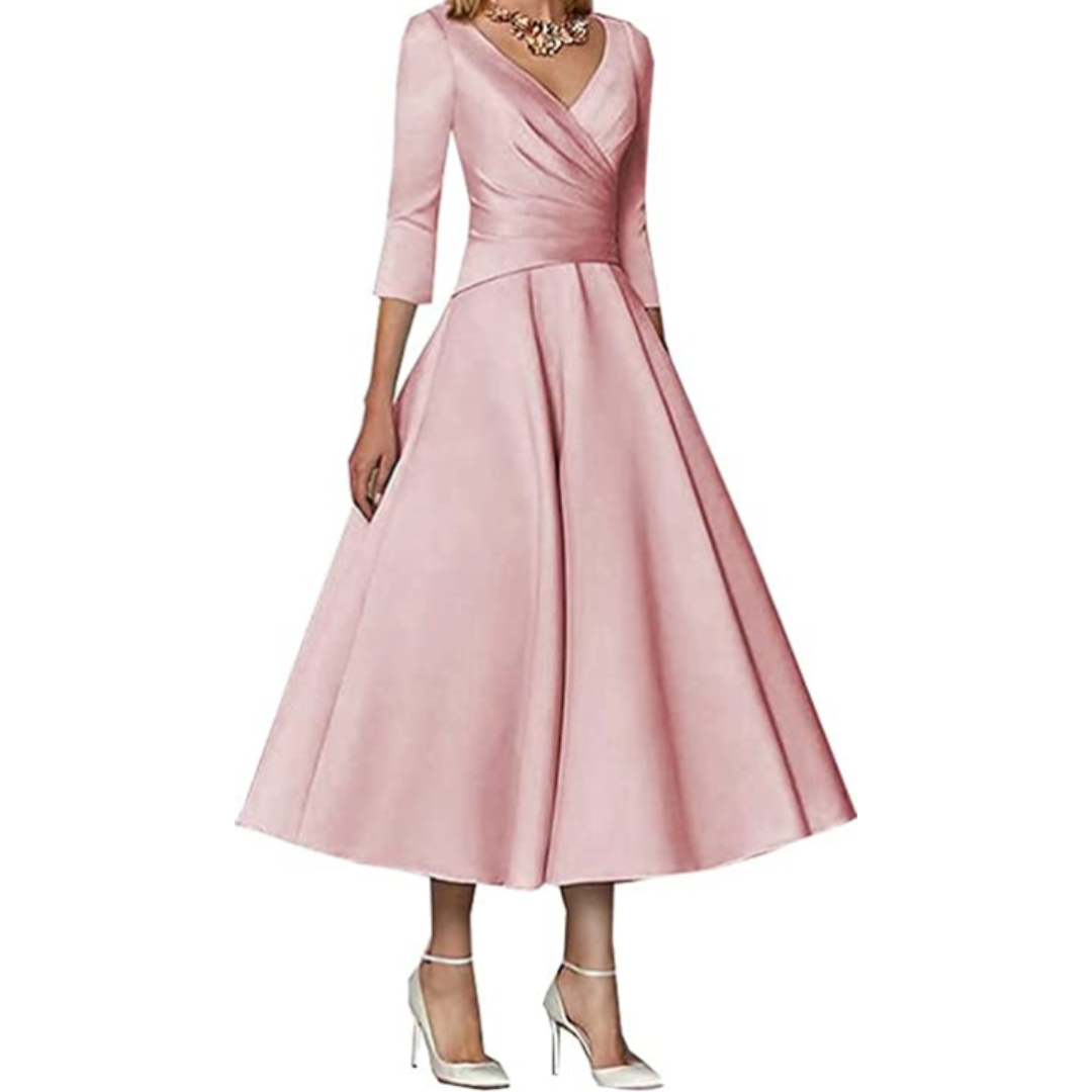 Women A-Line Wrap Evening Dress | Maxi Length Fit Cut Design Detail