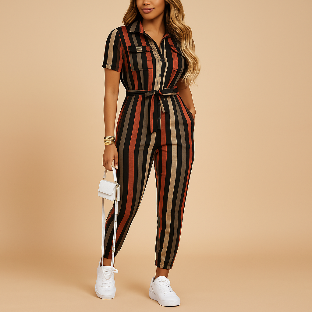 Women Jumpsuit | Fitted One-piece Design with Front Button Closure