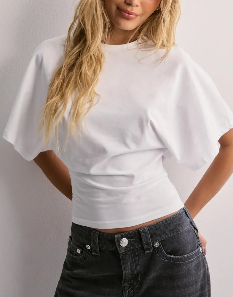 Women T-shirt | Wide Sleeve Fitted Waist Casual Wear